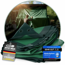 ORGAFLIX Premium Abdeckplane 4x4m - Wasserdicht & UV-beständig 🌦️🏕️