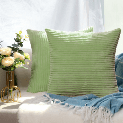 CALIYO Kissenhülle Kord Uni 2er Set Jadegrün 50x50 CM-2er 🛋️