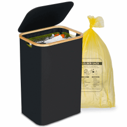 efluky Gelber Sack Ständer 100L - Mülleimer mit Deckel