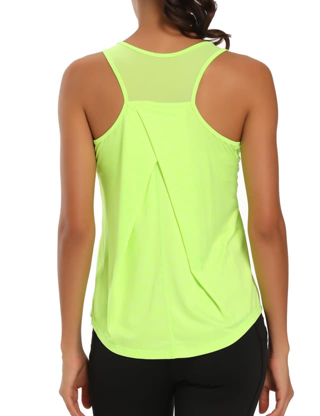 🌟 Dawnrole Damen Sport Tank Top Ärmelloses Leichte Fitness Top Yoga Oberteile Gelb XL 🌟