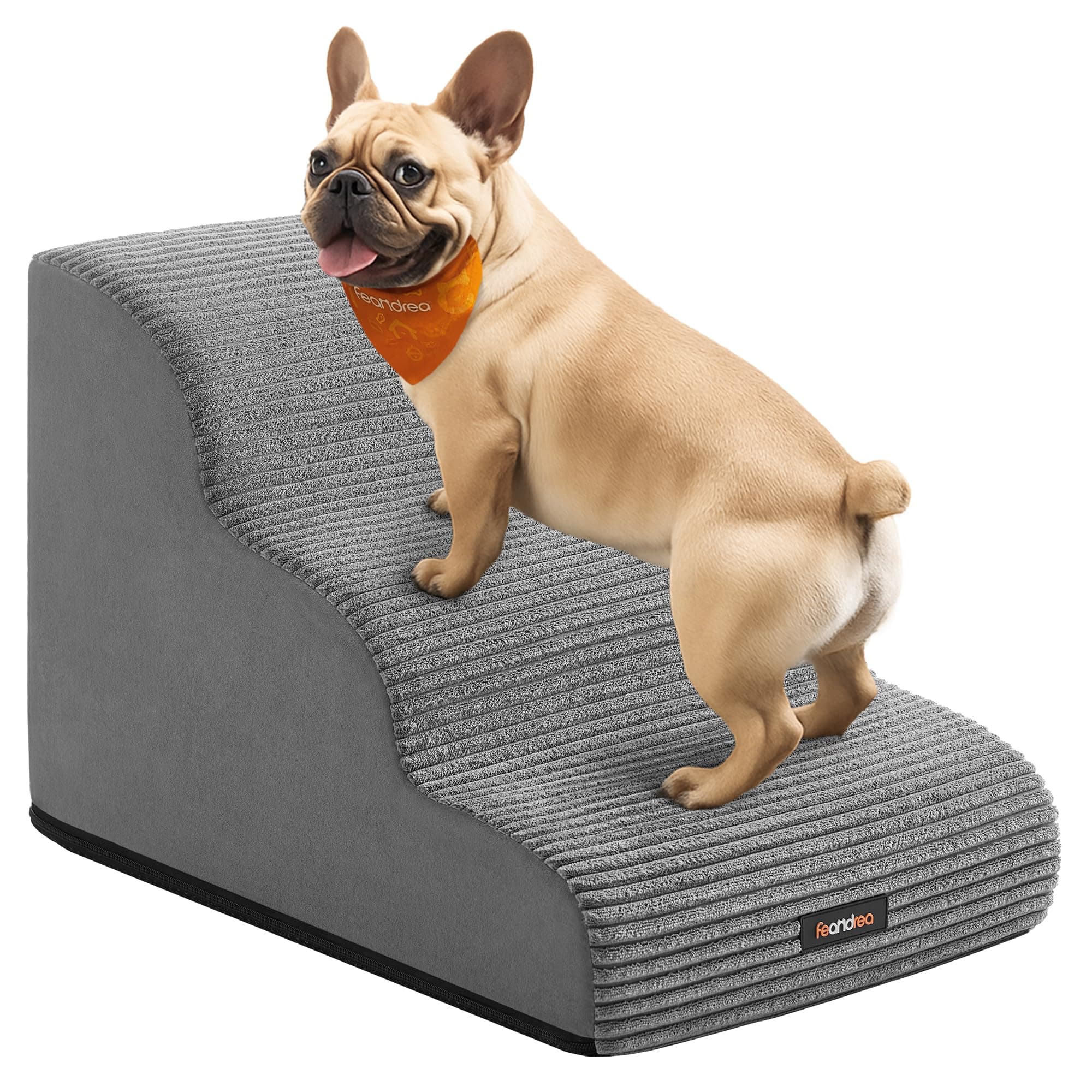 🐾 Feandrea Hundetreppe, 3 Stufen für kleine Hunde - Taubengrau PPS003G01 3 Stufen (57T cm)