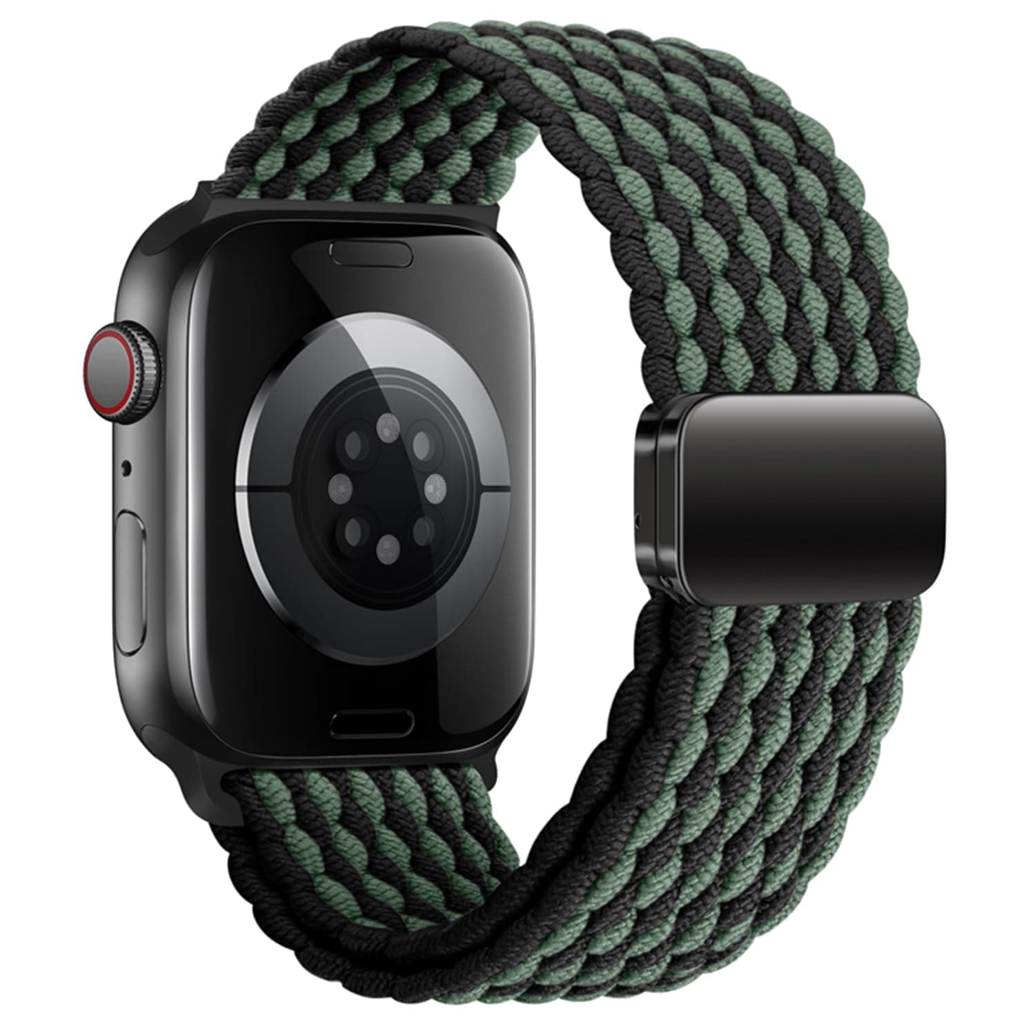 Geflochtenes Nylon Armband für Apple Watch - Grün/Schwarz ⌚🎁