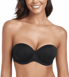 Lemorosy Damen Trägerloser BH Vollschalen Bügel Abnehmbare Träger Große Größen Multiway Minimizer BH Roter Teppich 80B Schwarz 🌟
