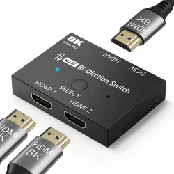 🔥 HDMI Switch 2.1 8K Splitter Bi-Directional 8K@60Hz 4K@120Hz Converter 48Gbps High Speed Transmission Splitter für Xbox PS4/5 Monitore