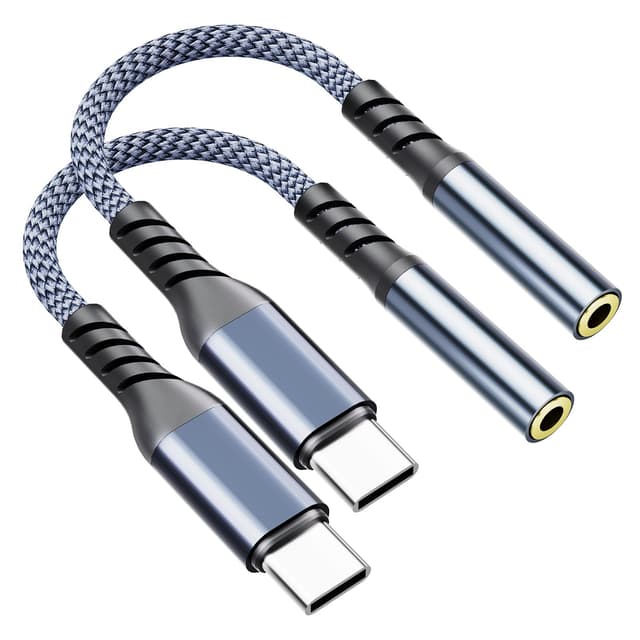 Adapter USB C auf Klinke, 2er Pack USB C auf 3,5mm Kopfhörer Adapter 🎧🔌