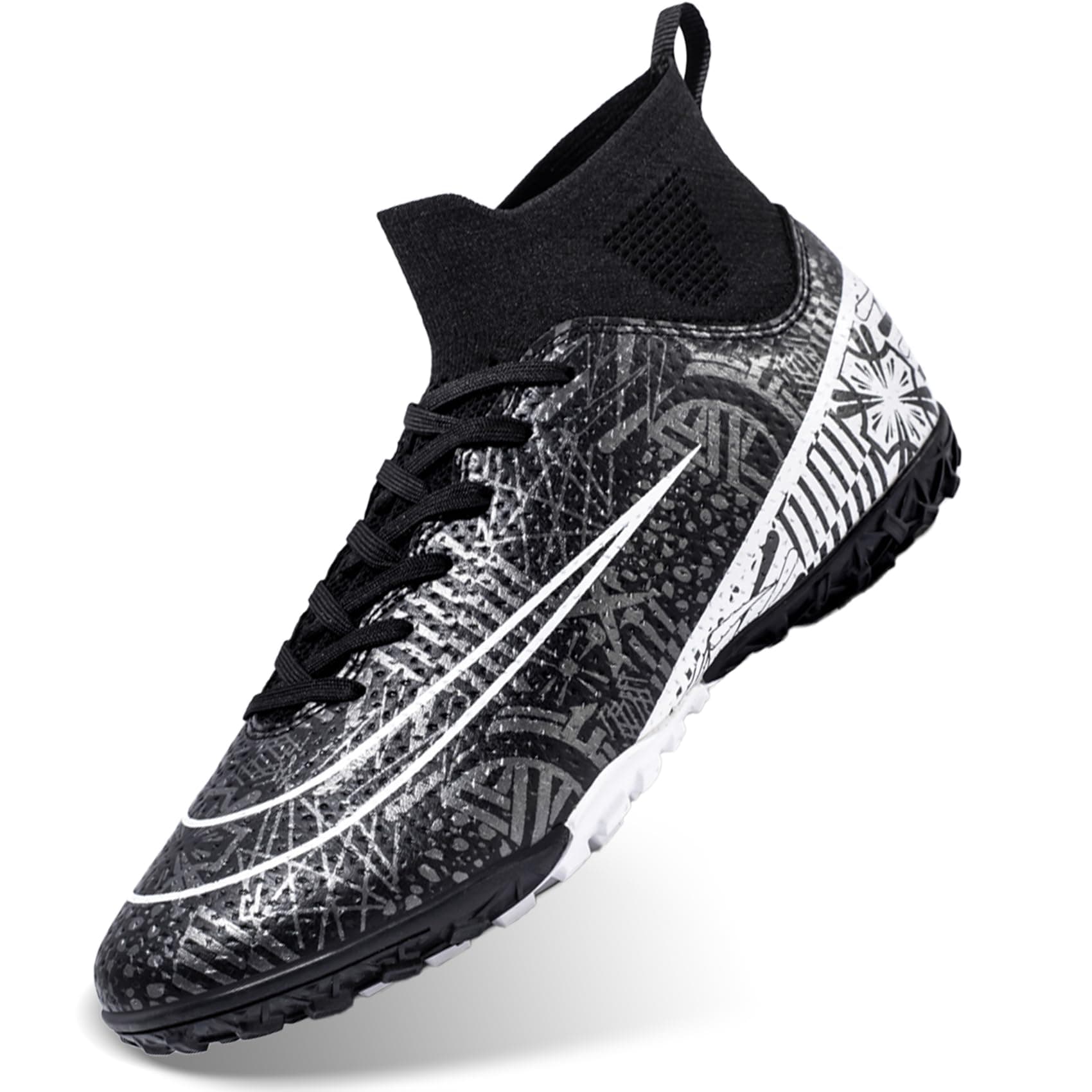 🔥 DimaiGlobal Fußballschuhe Herren High Top Spike Microfaser Cleats 44 EU Schwarz Tf 🚀