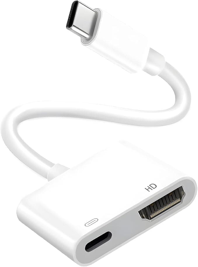 🔌📺 USB C auf HDMI Adapter 4K 2 in 1 - 100W PD Port - Kompatibel mit iPhone/iPad Pro/Samsung Galaxy - Plug-and-Play