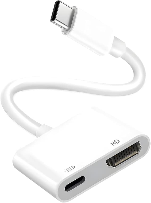 🔌📺 USB C auf HDMI Adapter 4K 2 in 1 - 100W PD Port - Kompatibel mit iPhone/iPad Pro/Samsung Galaxy - Plug-and-Play