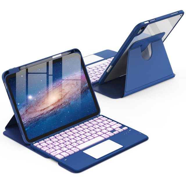 CACOE Drehbare Hülle mit Tastatur für iPad (A16) 11/10 Generation