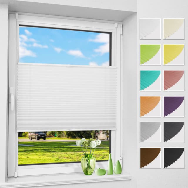 🏡🌞 Allesin Plissee ohne Bohren Klemmfix Weiß 70x180cm - Sichtschutz und Sonnenschutz 🌟