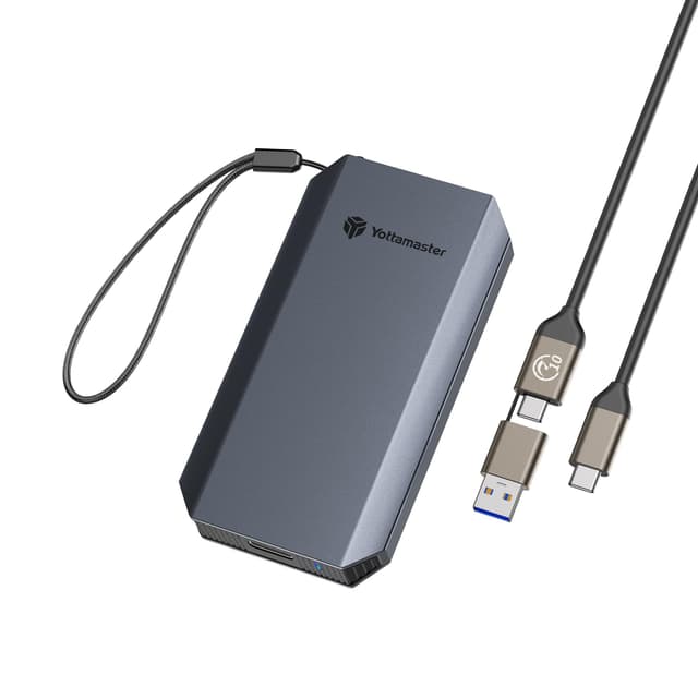 Yottamaster 1TB Externe SSD 🚀 Bis zu 460MB/s Portable SSD 2-in-1 USB-C/A 📱🖥️ Kabel & Trageschlaufe 🎒 Kompatibel mit iPhone 16Pro MAX/Smartphone/Tablet/Laptop