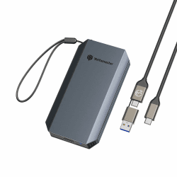 Yottamaster 1TB Externe SSD 🚀 Bis zu 460MB/s Portable SSD 2-in-1 USB-C/A 📱🖥️ Kabel & Trageschlaufe 🎒 Kompatibel mit iPhone 16Pro MAX/Smartphone/Tablet/Laptop