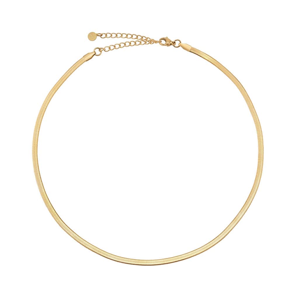 Edelstahl Choker Schlangenkette Damen 😍 - Flache Halskette ohne Anhänger in Silber, Gold, Rosegold