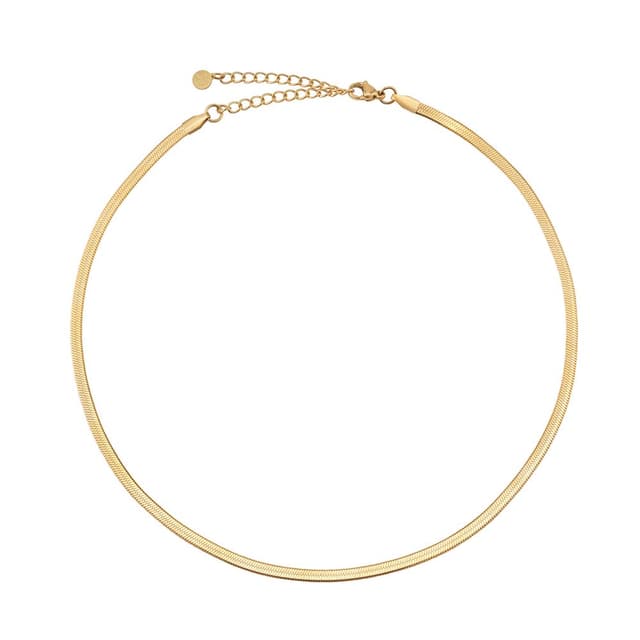 Edelstahl Choker Schlangenkette Damen 😍 - Flache Halskette ohne Anhänger in Silber, Gold, Rosegold