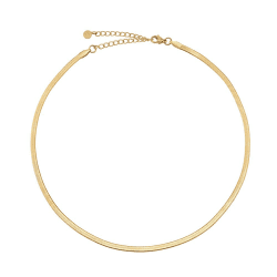 Edelstahl Choker Schlangenkette Damen 😍 - Flache Halskette ohne Anhänger in Silber, Gold, Rosegold