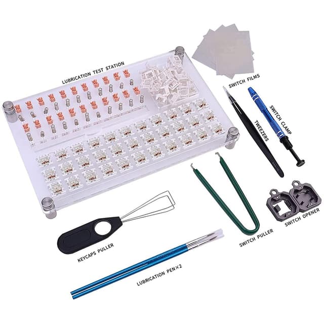 🔧🎮 33 Schalter Schmierstation mit Schalter Abzieher Key Puller Schalter Film Schalter Öffner für mechanische Tastatur Cherry Mx Gateron Schalter Lube Station B