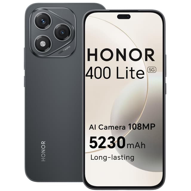 📱 HONOR 400 Lite Smartphone 5G Dual SIM NFC, 256GB/8GB RAM, Simlockfrei Android-Handy ohne Vertrag (108MP mit AI-Kamerataste, 6,7 Zoll Display, 5230mAh, Android 15) Velvet Black