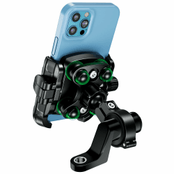 MOGGAM Handyhalterung Motorrad Anti-Vibration mit plattform und aluminiumring - Handyhalter Motorrad mit 360º regulierung Zur Montage am Lenker und Rückspiegel, kompatibel Telefon 5,4-7,2"