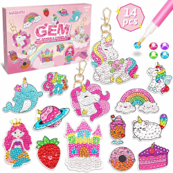 Maqhpu 5D Diamond Painting Schlüsselanhänger - Ideales Geschenk für Mädchen und Kinder