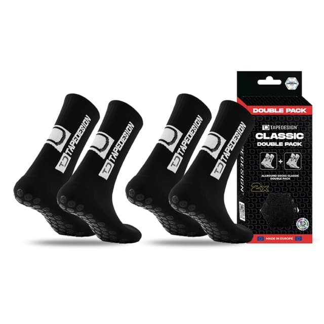 🧦 Tapedesign Classic Grip Socken Doppelpack - 2 Paar für Fußball & Sport