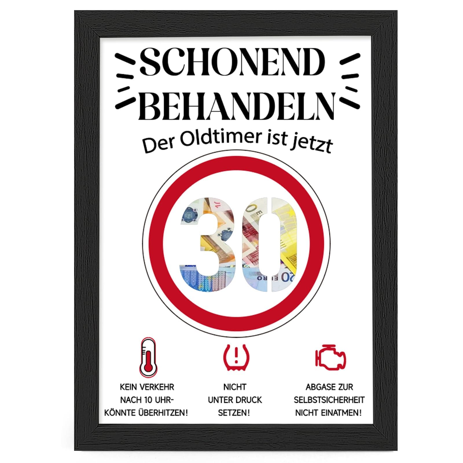 🎁 Lustiges Geldgeschenk zum 30. Geburtstag - Verkehrsschilder Geschenk für Frauen & Männer