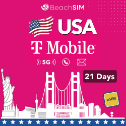BeachSIM USA eSIM - Unbegrenzte Daten, Ortsgespräche und Texte 🏖️📱