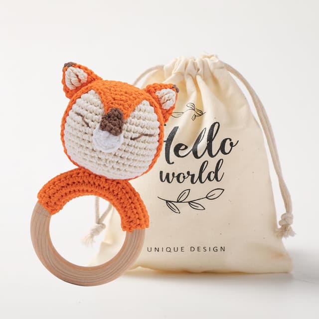 🦊 Mamimami Home Gehäkelte Babyrassel - Handgemachtes Geschenk zur Geburt 🍼