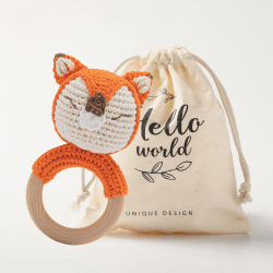 🦊 Mamimami Home Gehäkelte Babyrassel - Handgemachtes Geschenk zur Geburt 🍼