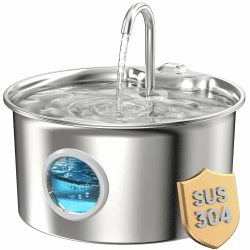 🐱 Katzenbrunnen Edelstahl Trinkbrunnen für Katze: Katzen Trinkbrunnen Leise - 2.6L Automatic Katzentrinkbrunnen mit Wasserstandsfenster 🐾