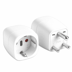 🌍🔌 Reiseadapter Indien & Sri Lanka - 2 Stück - EU nach Indien,Weiß