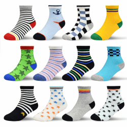 👶🧦 HYCLES Baby ABS Socken Kinder 0-7 Jahre 12 Paar Stoppersocken Kinder Anti Rutsch Socken 👦👧