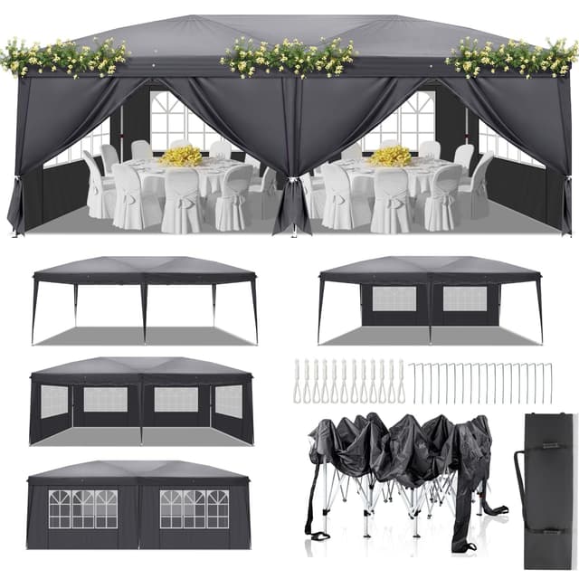 LEADZM Pavillon Faltpavillon 3x6m 🎉 Wasserdicht & Winterfest 🏕️