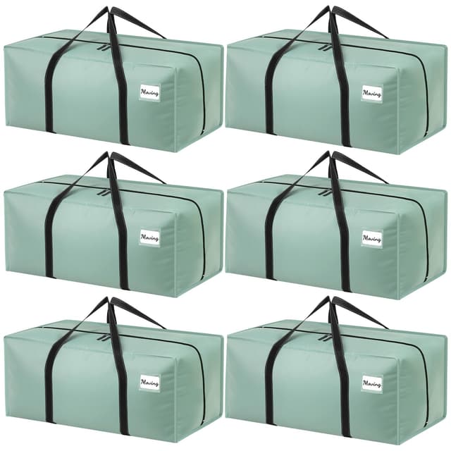 📦 Dntorx 6 Stück 120L Aufbewahrungstasche, Heavy-Duty Umzugstaschen Wasserdicht Umzugskartons Große mit Reißverschluss Griff Faltbar Aufbewahrungsbox