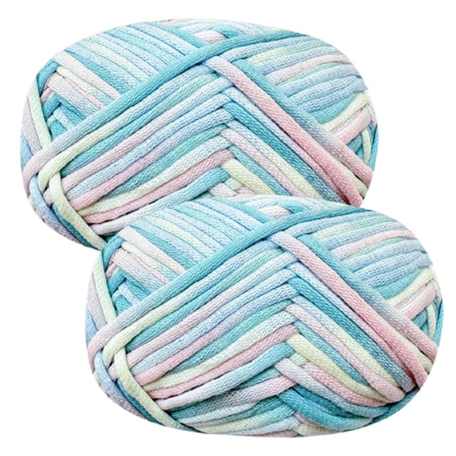 🧶 Häkelgarn Baumwolle Häkelwolle Chenille Wolle zum Häkeln 2 X 50g Häkelwolle, Blau Garn Dickes Baumwoll-Nylon-Mischgarn 2-mixblue