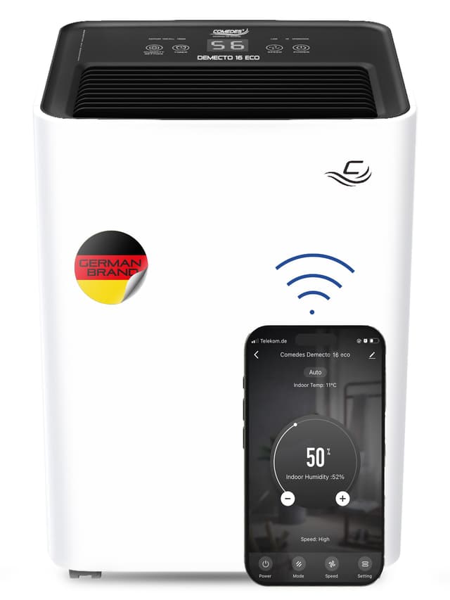 🌬️🌿 Comedes Demecto 16 eco WiFi - Leistungsstarker Luftentfeuchter (max. 16 Liter / 24h) 🌿🌬️
