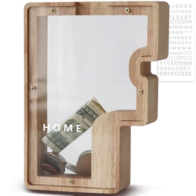 🐷🎁 Holz Spardose für Kinder - Personalisiert und Transparent 🌟