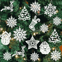 🎄 20 Stück Schneeflocken Weihnachten Deko - Weiß Silber 20 🌟