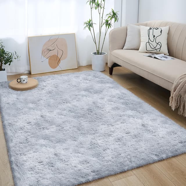 🌟 Großer Deal! Lommegy Hochflor Teppich 120x160cm Grau 🌟