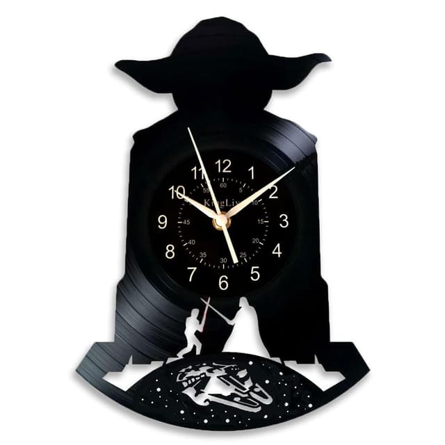 🕰️ JOAAZAR Vinyl-Schallplatten-Wanduhr, 30 x 21 cm, Schwarze Wanddekoration