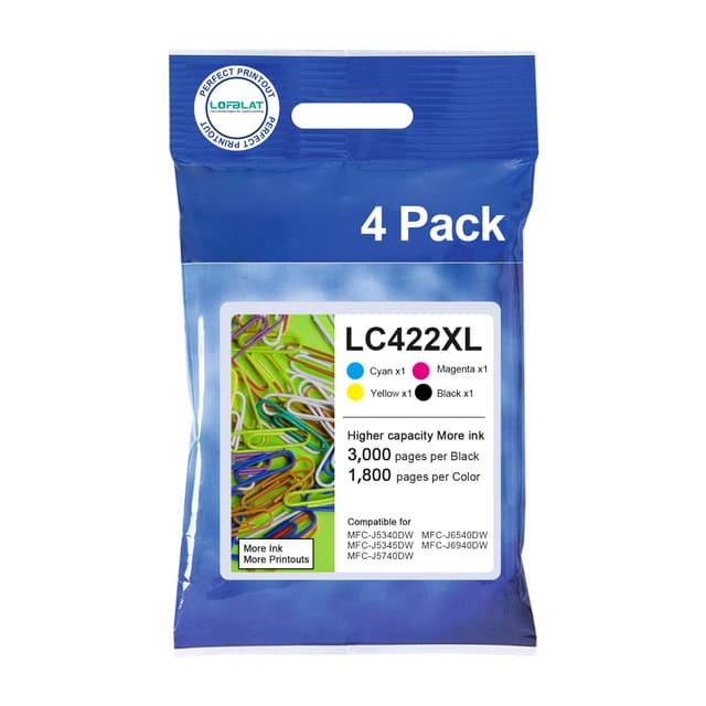 LC422XL LC422 LC 422XL Druckerpatronen Ersatz für Brother MFC-J5340DW MFC-J5740DW MFC-J5345DW MFC-J6540DW MFC-J6940DW Patronen（4 Pack）