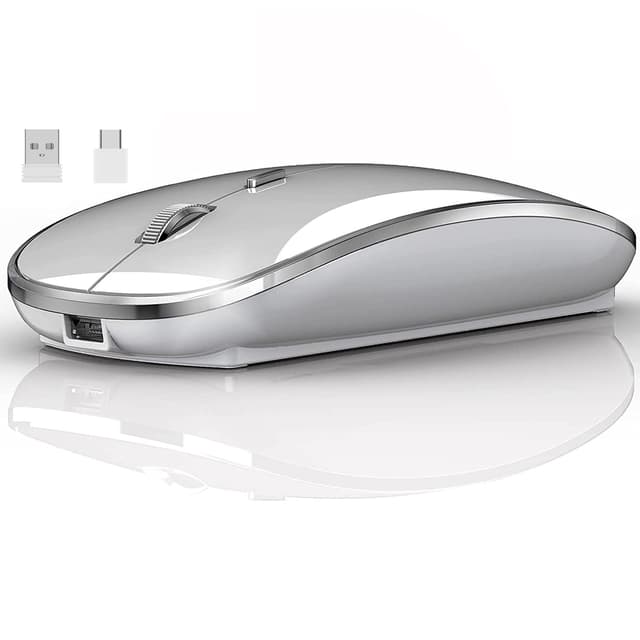 QYFP Kabellose Maus, 2,4 GHz Funkmaus mit USB/USB-C Zwei Empfänger 🖱️