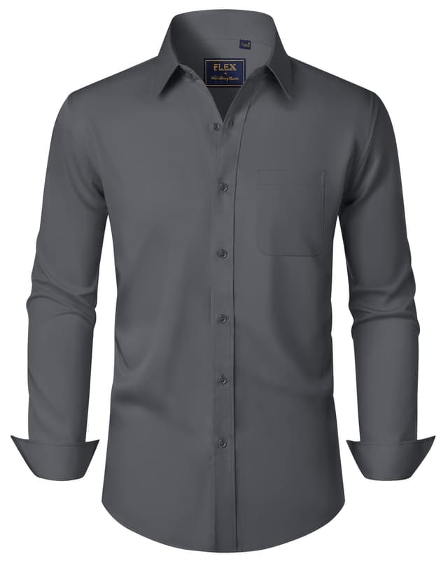 👔 J.VER Herren Langarm Hemd | Regular Fit Stretch Freizeithemd 🎩