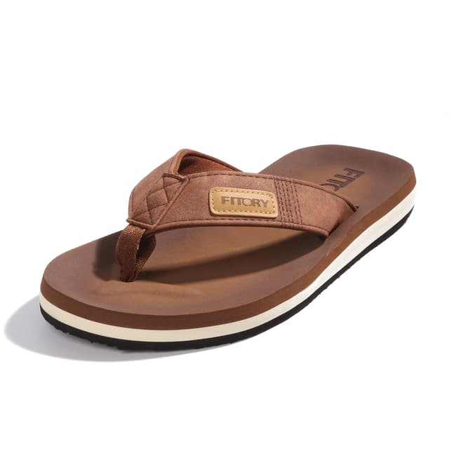 🌊🏄 FITORY Herren Flip Flops Surfen Zehentrenner Sports Sandalen Beach/Pool Pantoffeln Gr.39-48 47 EU Tan 🏖️