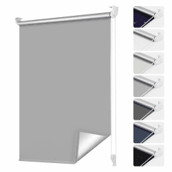 Angebot: Smartdemo Verdunklungsrollo ohne Bohren & mit Bohren, Klemmrollo Fensterrollo Grau 90x120cm