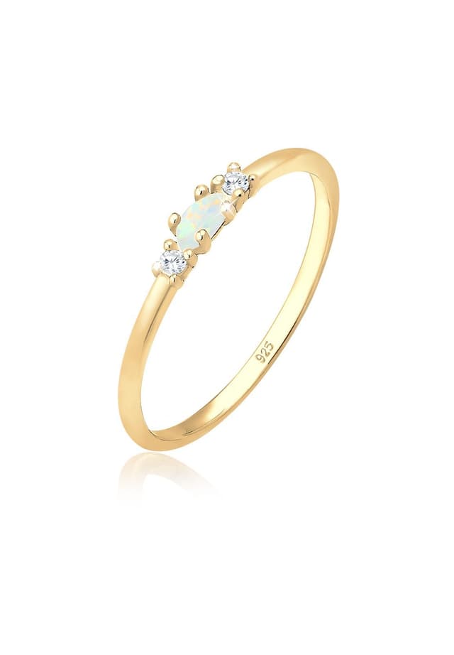 Elli Ring Damen Vintage mit Zirkonia Kristallen und Opal 😍💍🌟