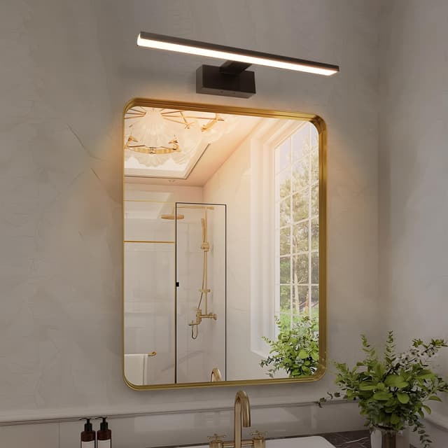Aigostar LED Spiegelbeleuchtung 40cm - 8W 560LM Warmweiß 4000K IP44 Badezimmer-Wandleuchte Schwarz