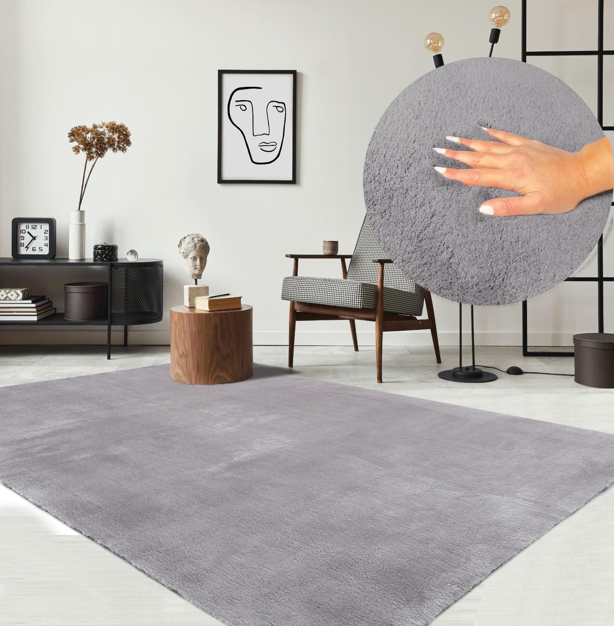 🌟 Entspannen Sie mit dem kuscheligen Kurzflor Teppich in Felloptik! 🌈