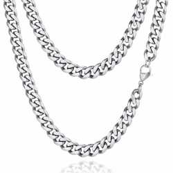 Zinvefa Halskette Herren Silberkette, 3/5/7/9mm Edelstahl Panzerkette Kette 😍
