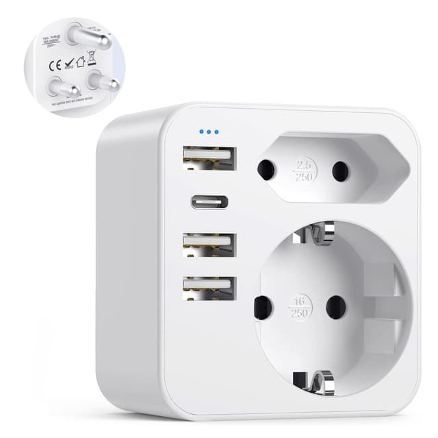 🔌 6 in 1 Adapter Südafrika | Reiseadapter Namibia | Steckdosenadapter Type M
