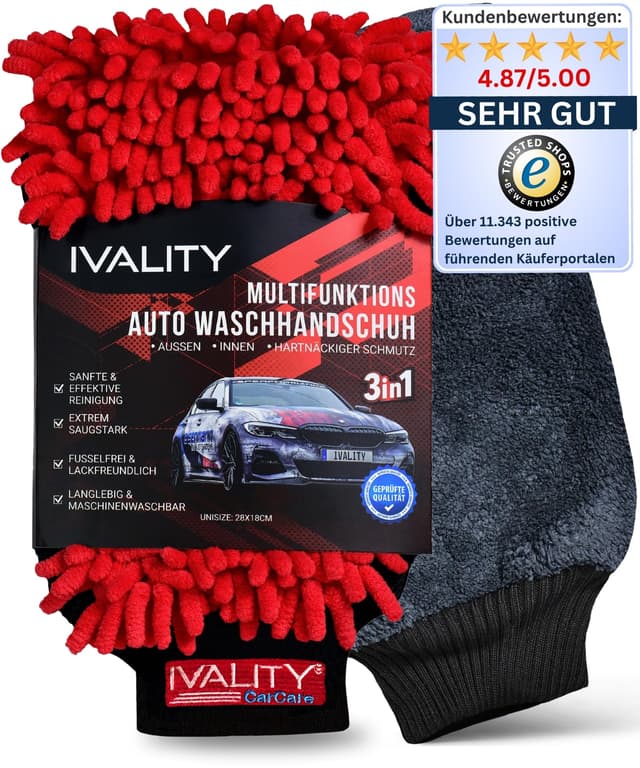 Ivality® Premium Auto Waschhandschuh | Lackschonend & saugstark 🚗🧤